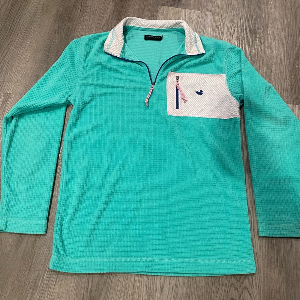 FieldTec Dune Pullover in Bimini Green with Seersucker Pocket by Southern Marsh